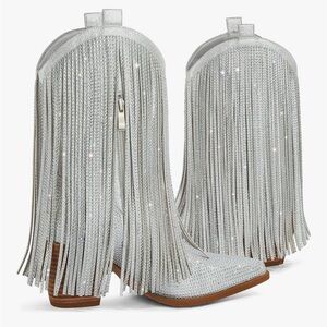 Silver Fringe Women's Boots